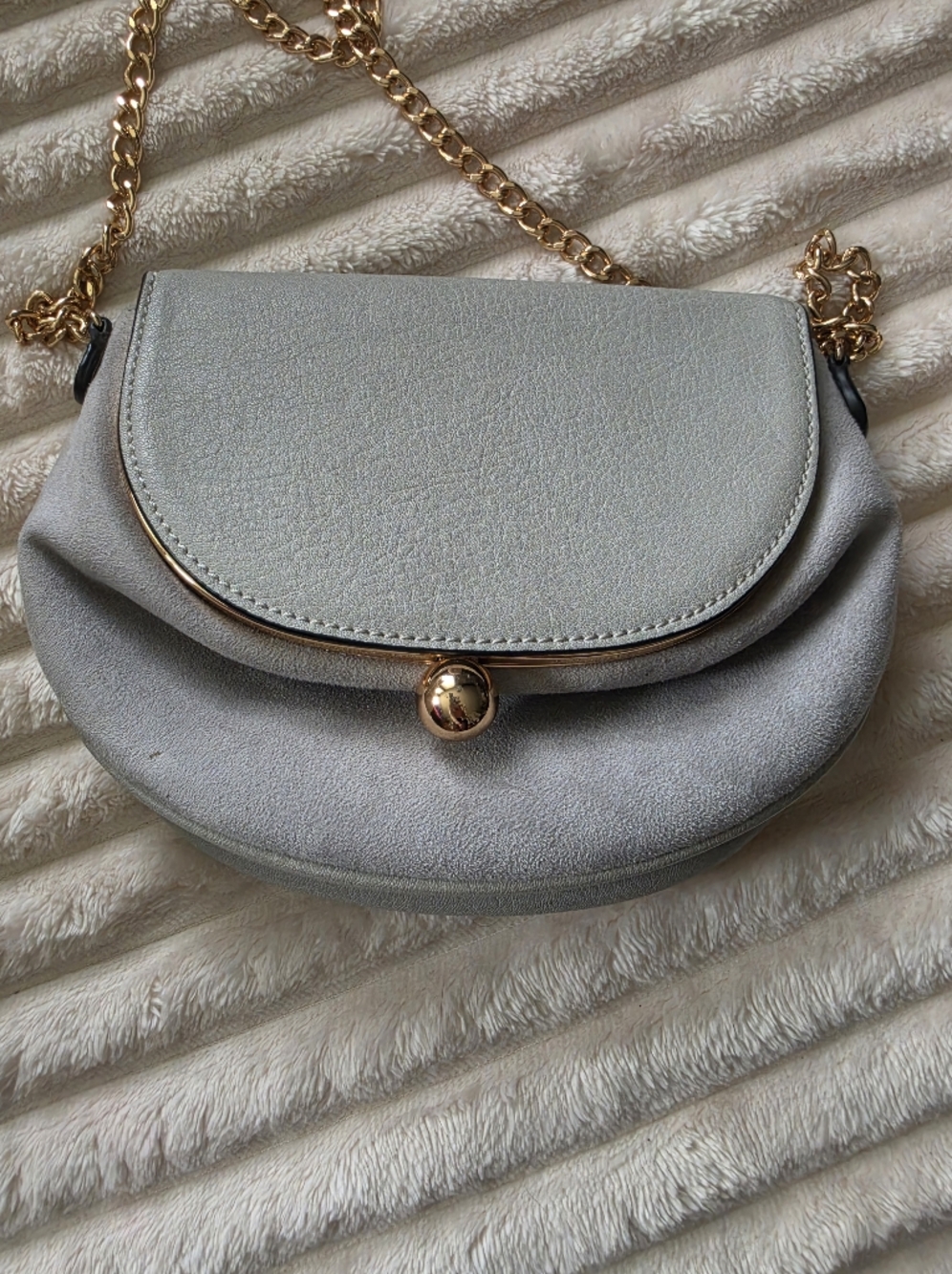 LC Lauren Conrad Light Gray Blue Mini Chain Crossbody